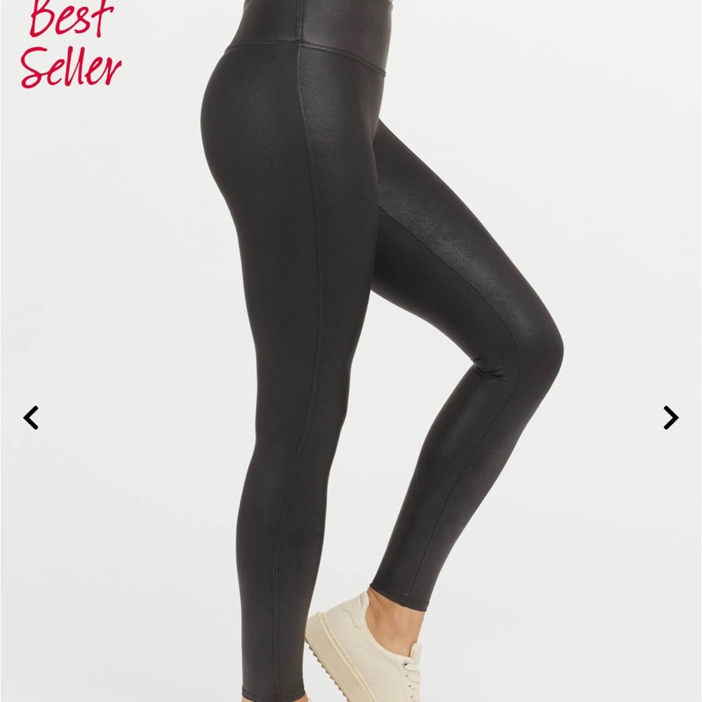 Spanx faux leather leggings petite inseam
